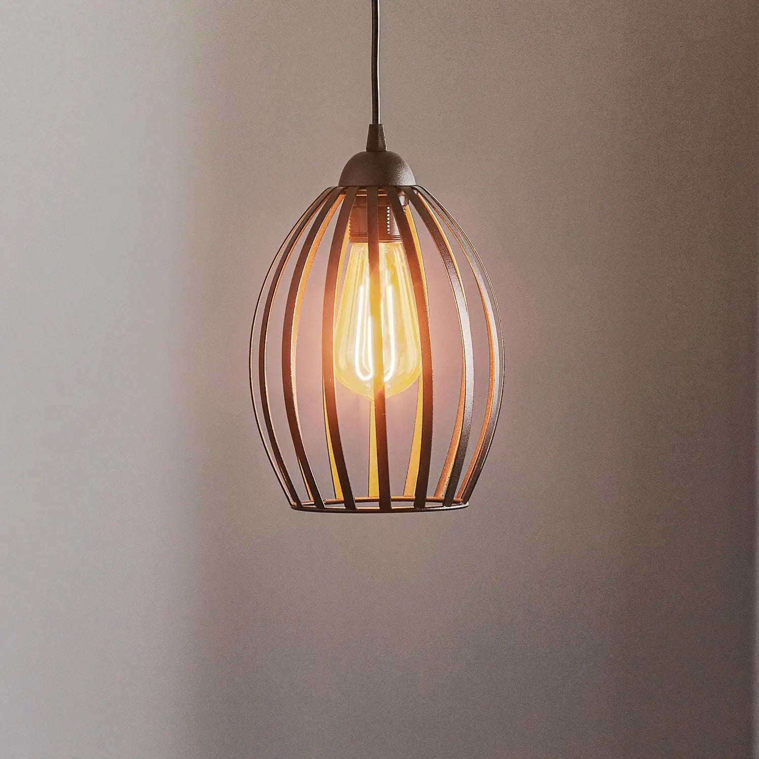 B-Ware Helam Dali Hängeleuchte Pendelleuchte Lampe Einflammig Schwarz Eisen E27 Leuchte