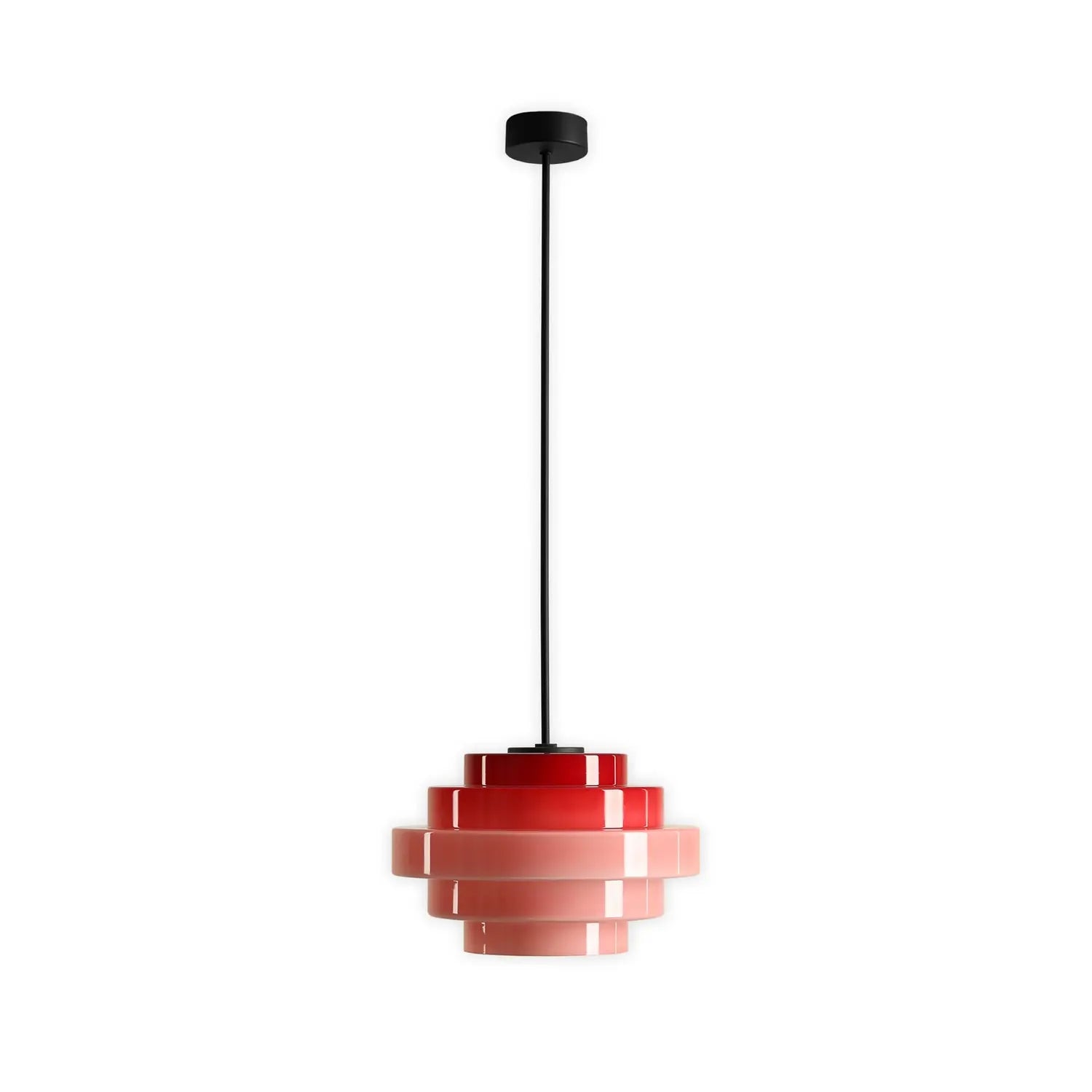 B-Ware Aldex Hängeleuchte Pendelleuchte Lampe Filo Glas Metall Rot Esszimmer ø 28 Cm510