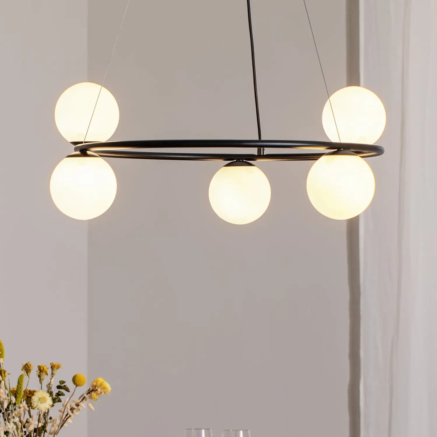 B-Ware Hängeleuchte Gama Pendelleuchte Schwarz Leuchte Lampe Glas G9 Led 5 Flammig 68cm
