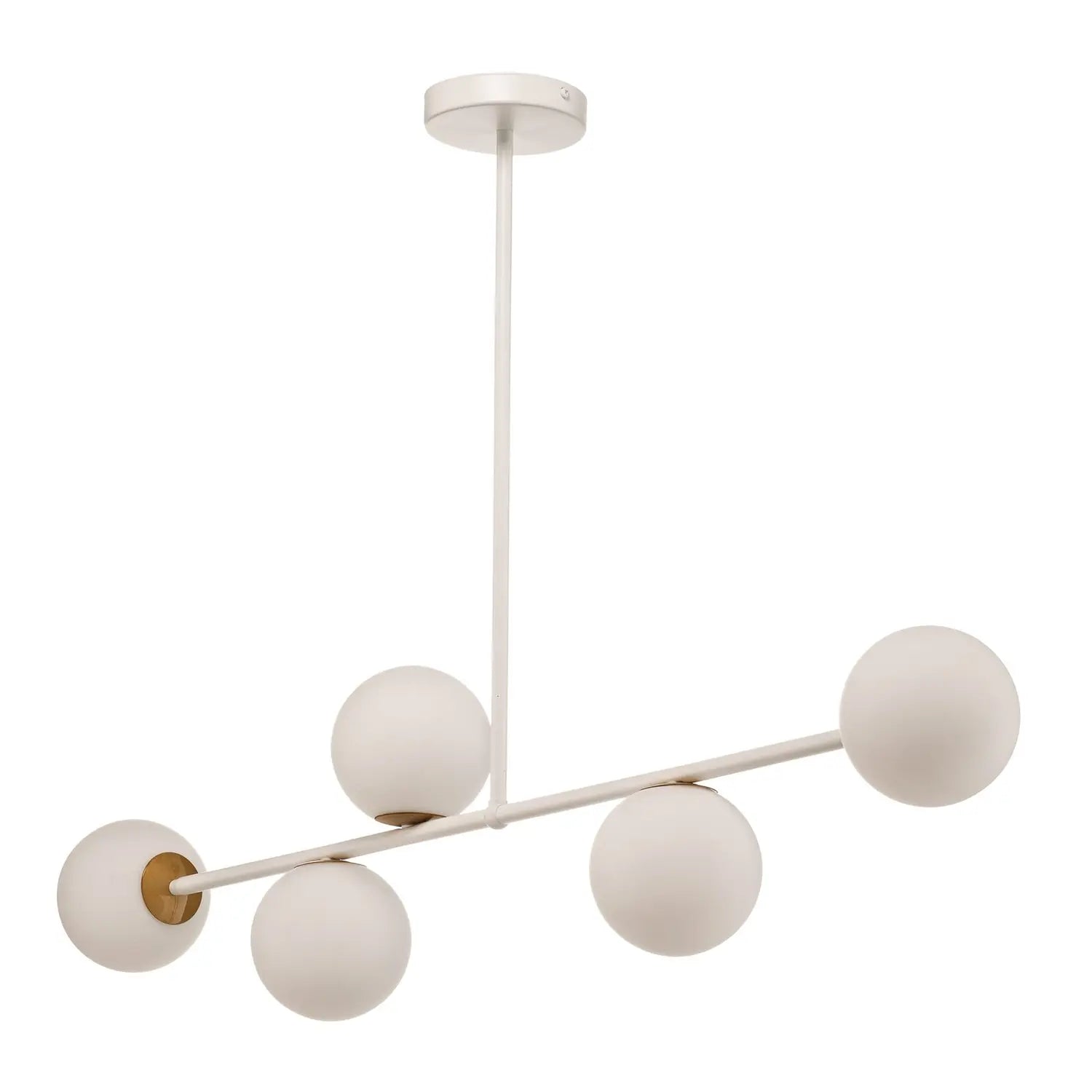 B-Ware Gama Hängeleuchte Pendelleuchte Lampe Led Weiß Gold Fünfflammig Stahl Glas