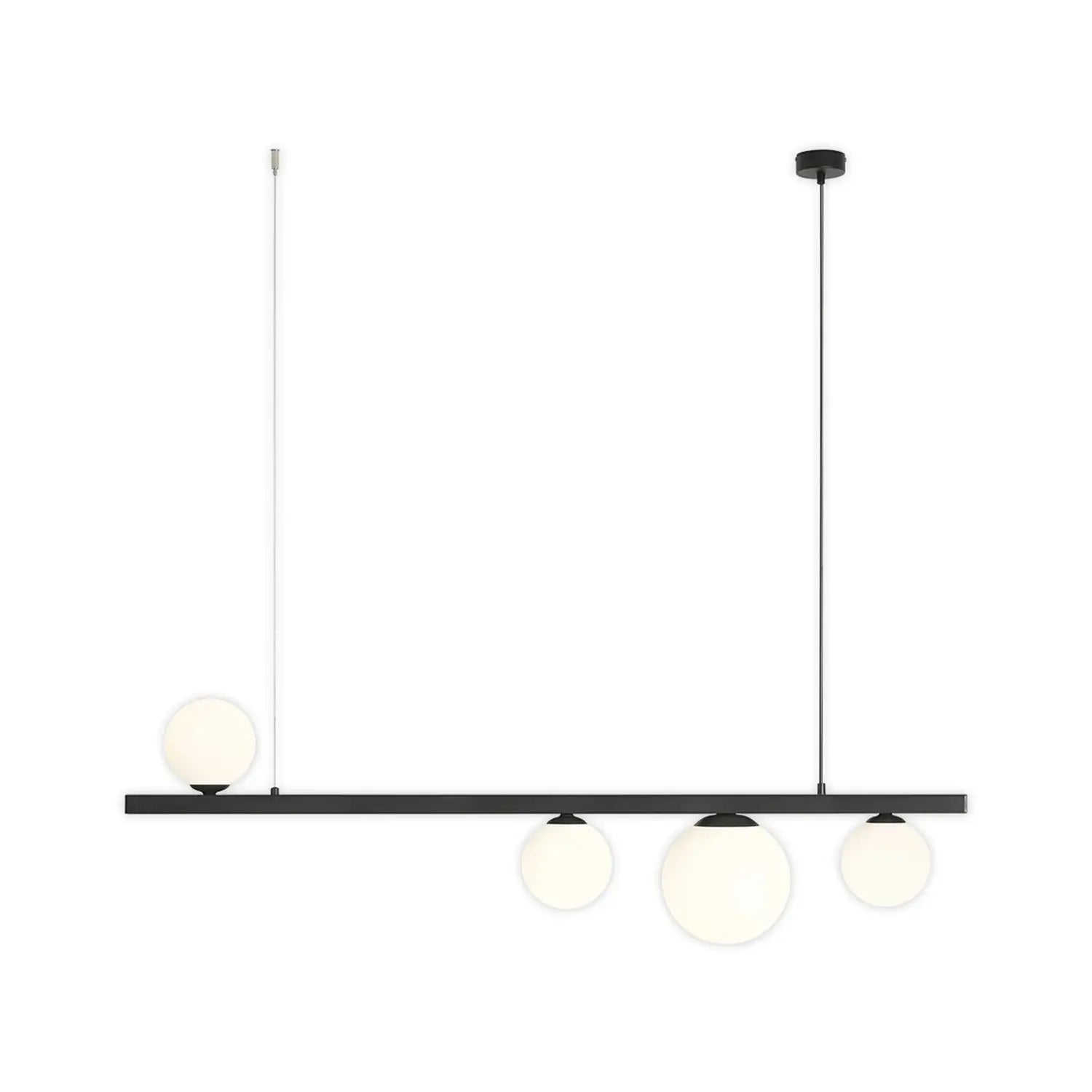 B-Ware Hängeleuchte Pendelleuchte Garda Balken Schwarz Metall Glas Esszimmer Lampe