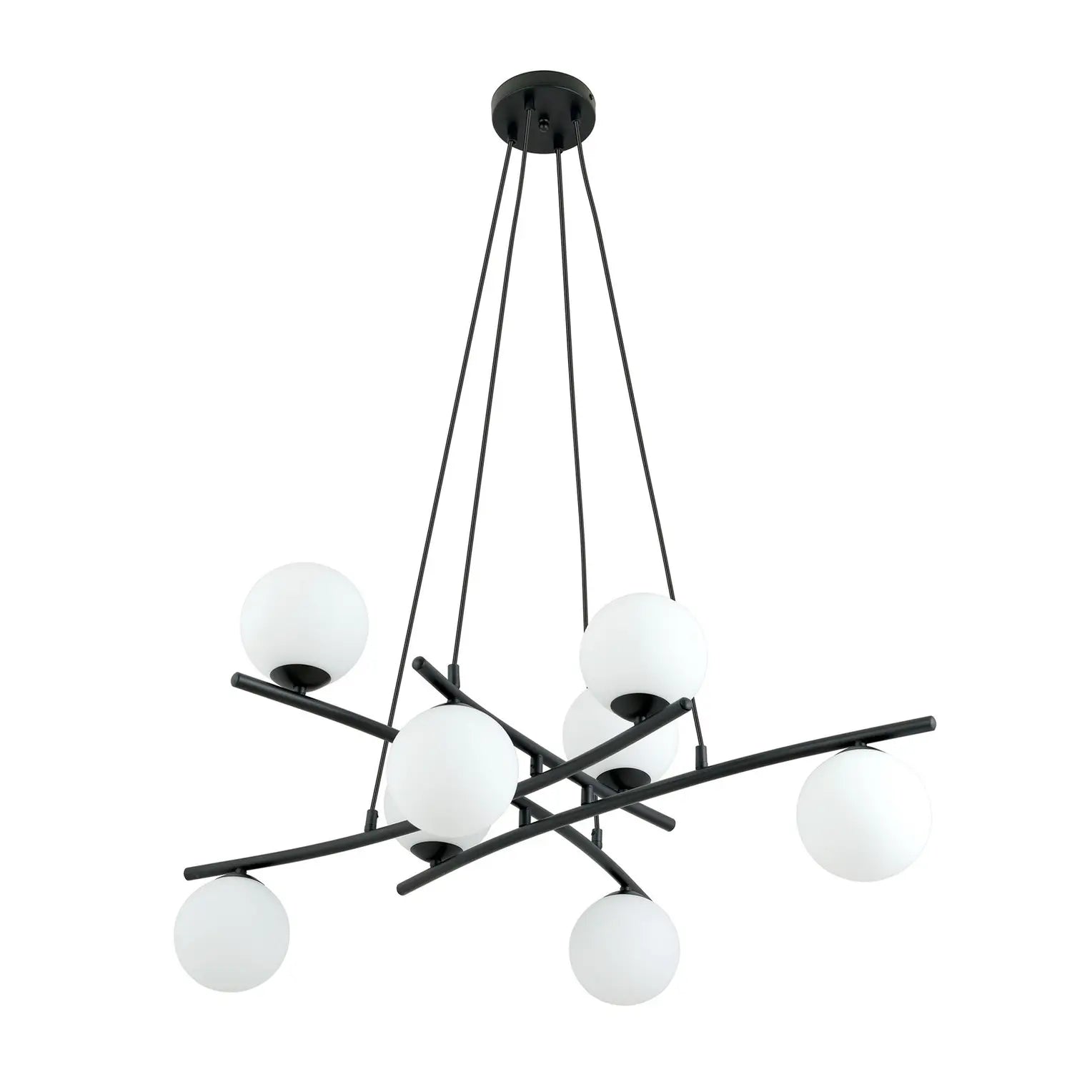B-Ware Euluna Glassy Hängeleuchte Pendelleuchte Lampe Gekreuzt 8 Flg Glas Opal