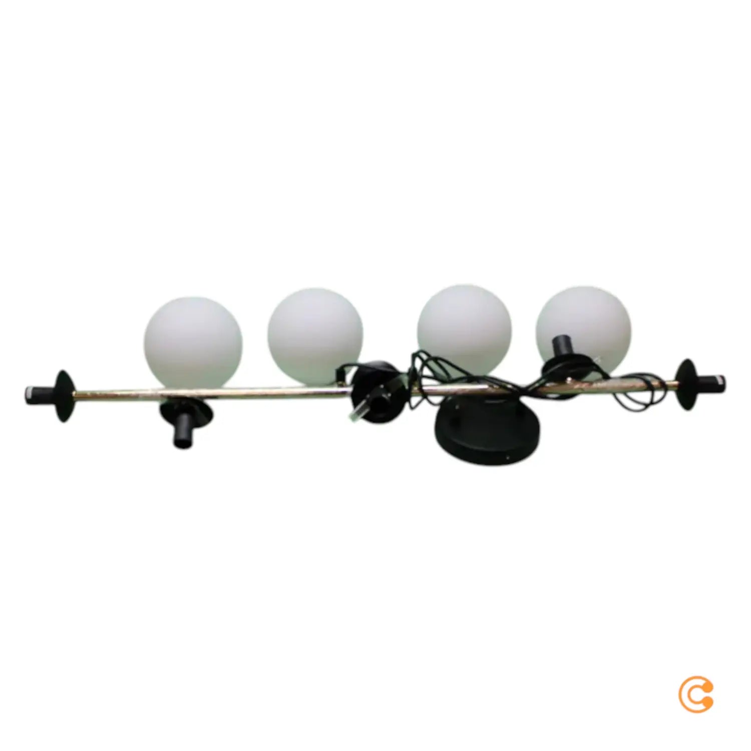 B-Ware Hängeleuchte Gravity Opalweiß Gold Schwarz Glas E14 Deckenlampe Lampe Leuchte