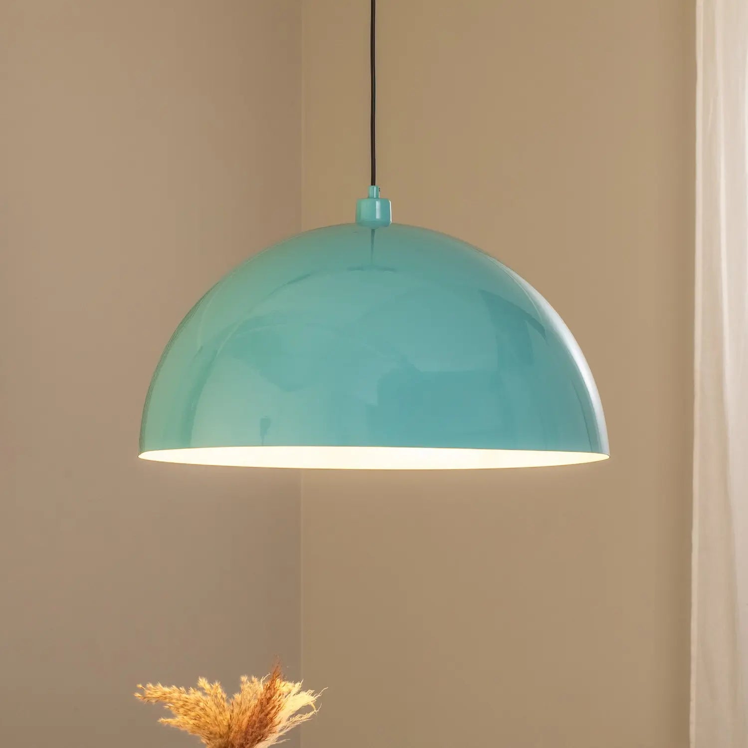 B-Ware Opviq Kure Hängeleuchte Pendelleuchte Türkis Metall ø 60 Cm E27 Esszimmerlampe