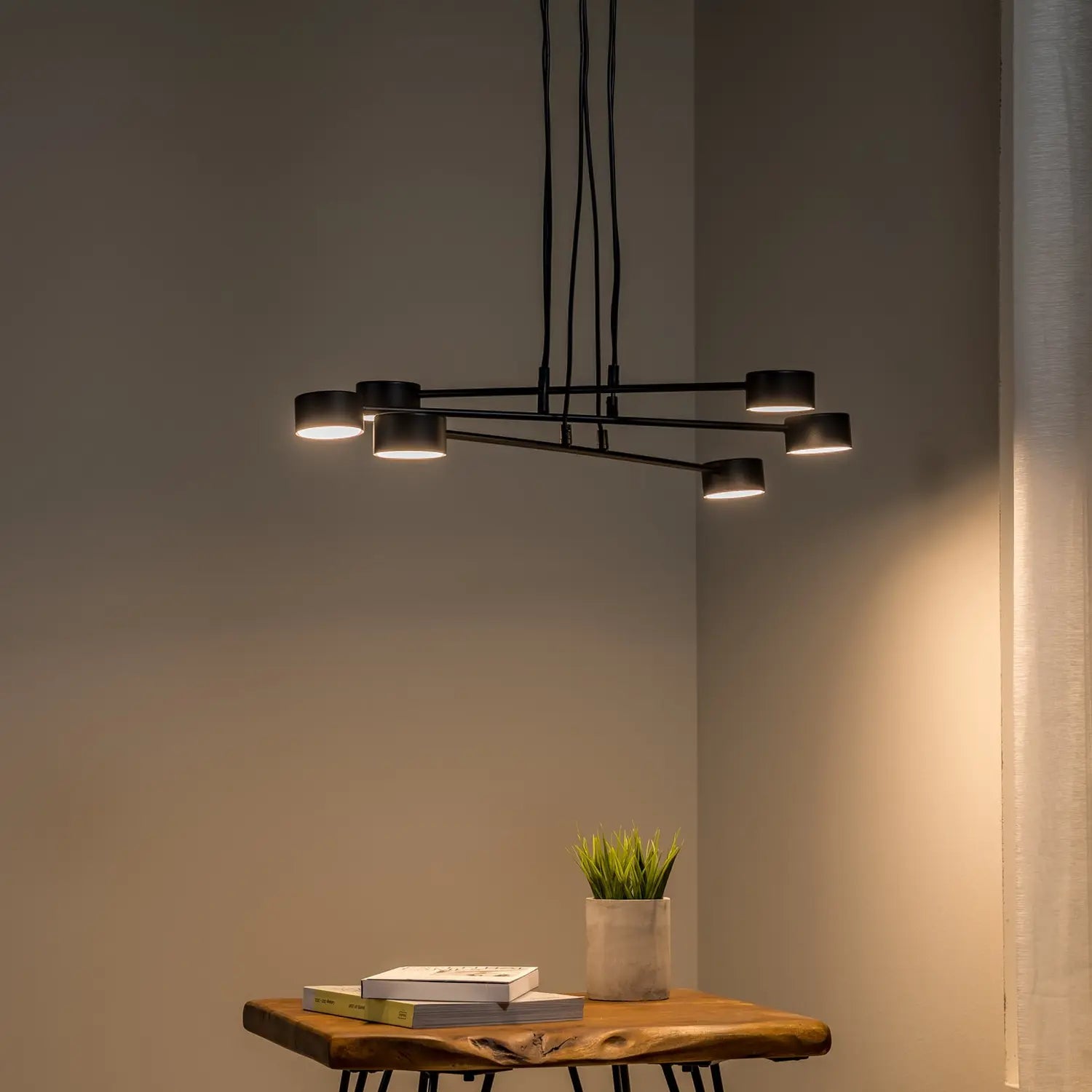 B-Ware Hängeleuchte Modus 6 Stahl Sechsflammig Gx 53 Schwarz Deckenlampe Lampe Leuc446