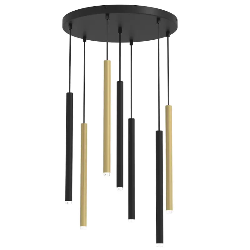 B-Ware Milagro Hängeleuchte Pendelleuchte Monza Schwarz Gold 7 Flammig G9 Led Metall