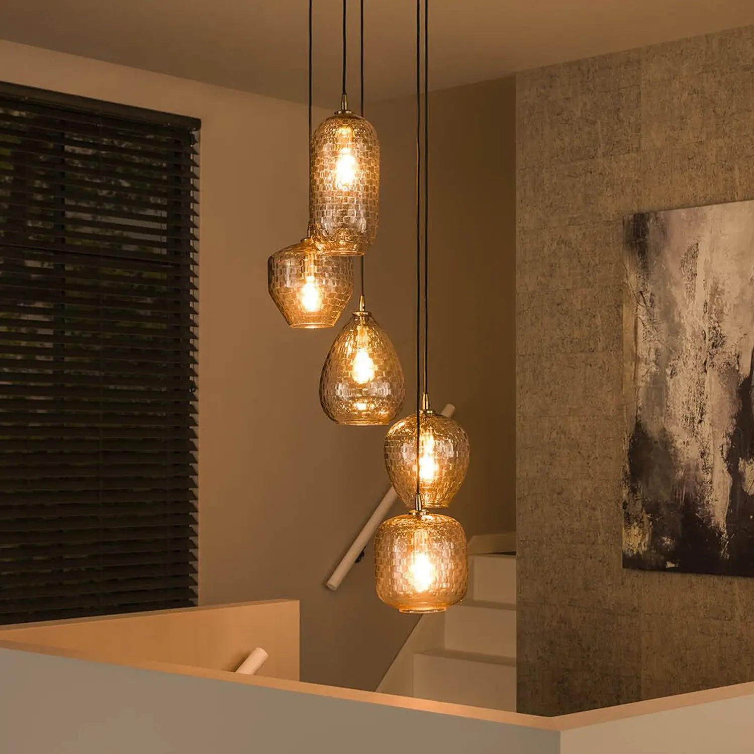 B-Ware Zijlstra Patch Hängeleuchte Pendelleuchte Lampe Klar Glas 5 Flammig ø 40 Cm