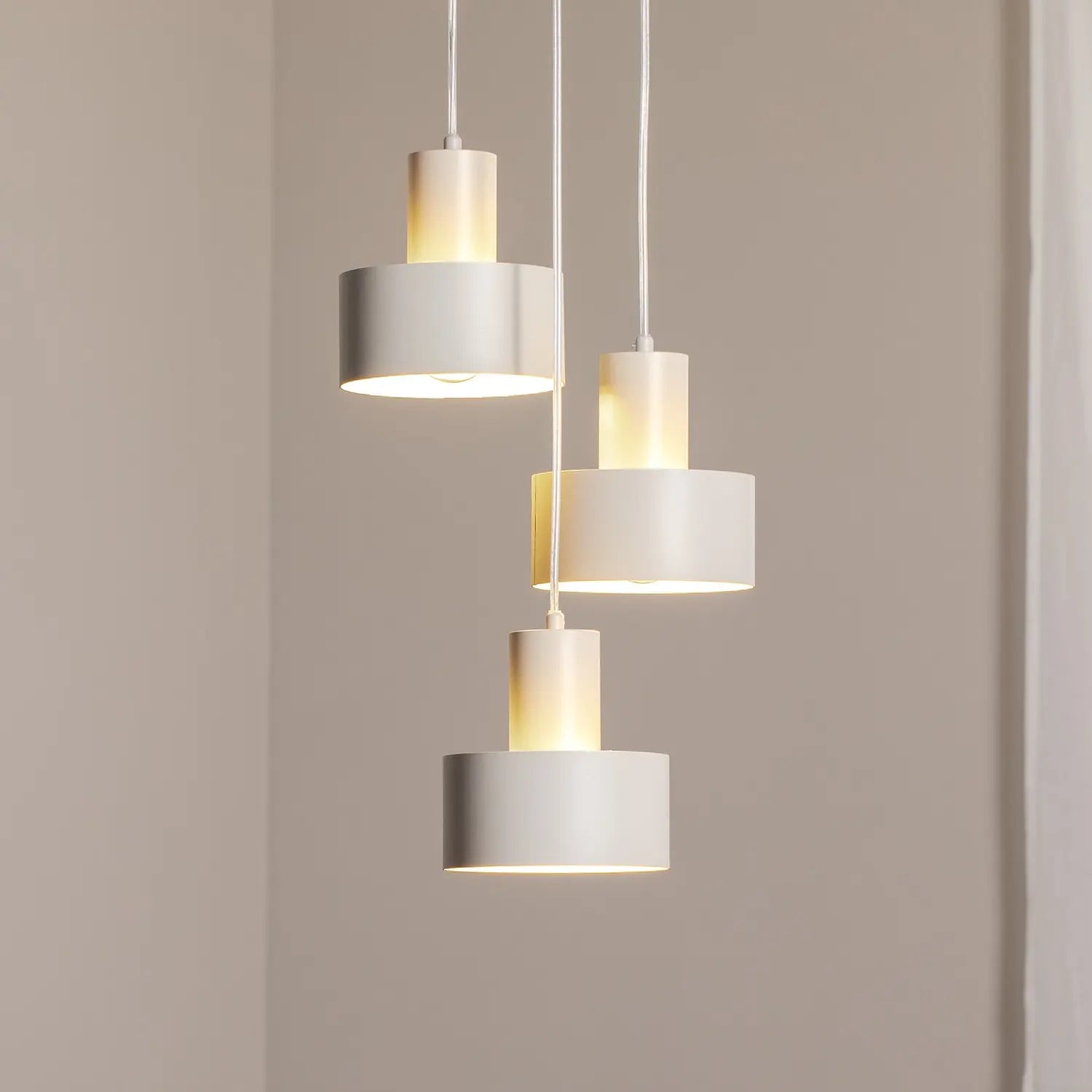 B-Ware Hängeleuchte Rif 3 Pendelleuchte Lampe Taupe Rund 3 Flammig ø 33 Cm Siehe Text