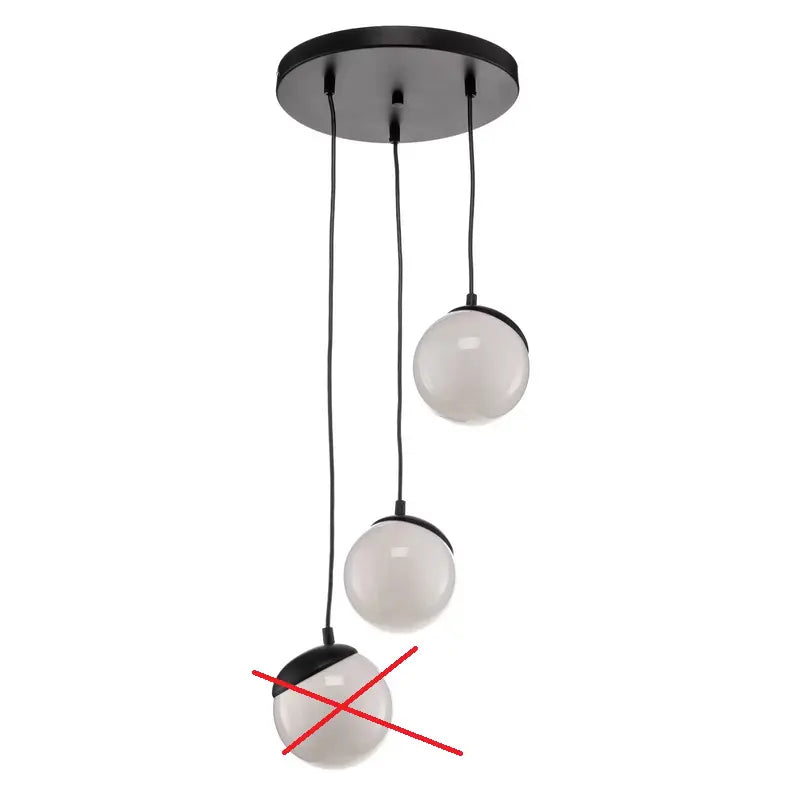 B-Ware Hängeleuchte Sfera 3 Flammig Glas/Metall Schwarz Hängelampe E14 Siehe Text/Foto