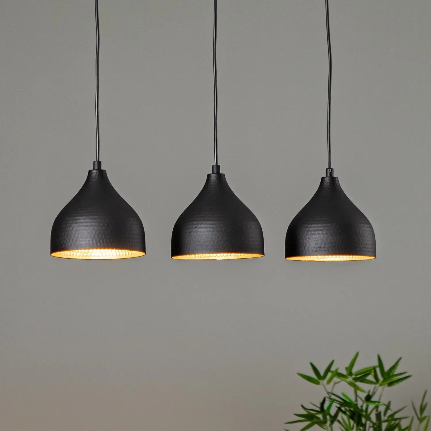 B-Ware Hängeleuchte Tattoo 6211 Linear Schwarz/Gold Hängelampe Lampe Leuchte Spot E27