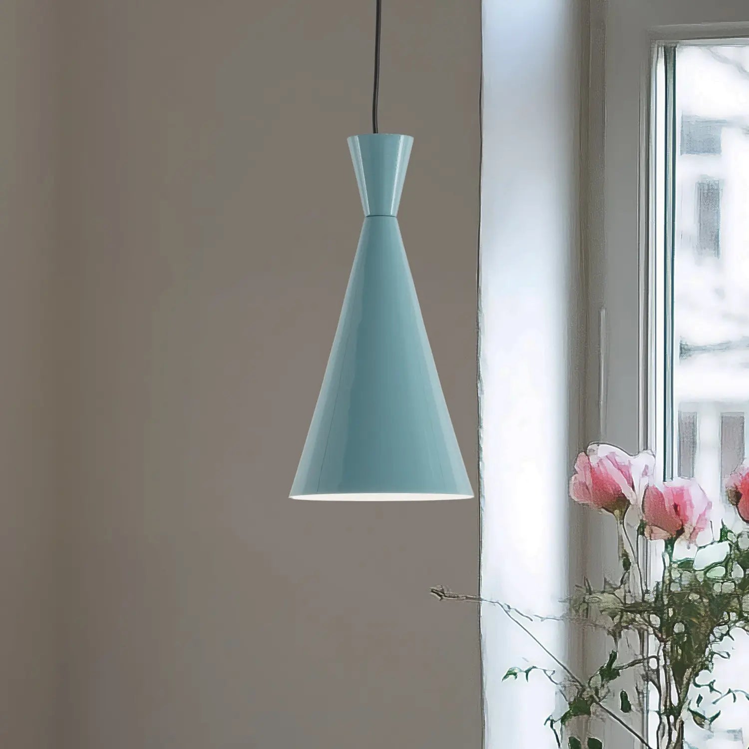 B-Ware Hängeleuchte Tom Pendelleuchte Lampe Türkis Metall Leuchte E27 Led ø 19 Cm