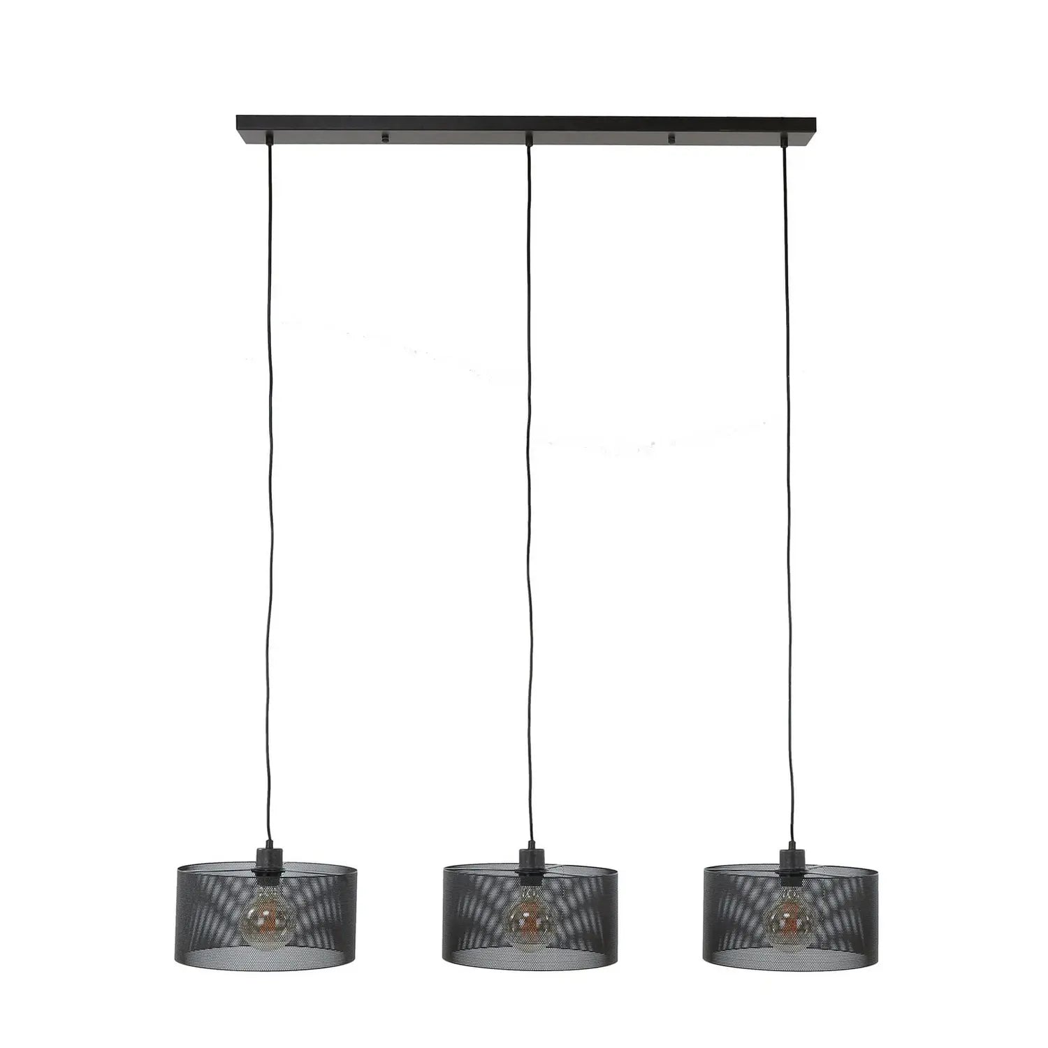 B-Ware Tonno Hängeleuchte Pendelleuchte Lampe Schwarz Metall Mesh 3 Flammig