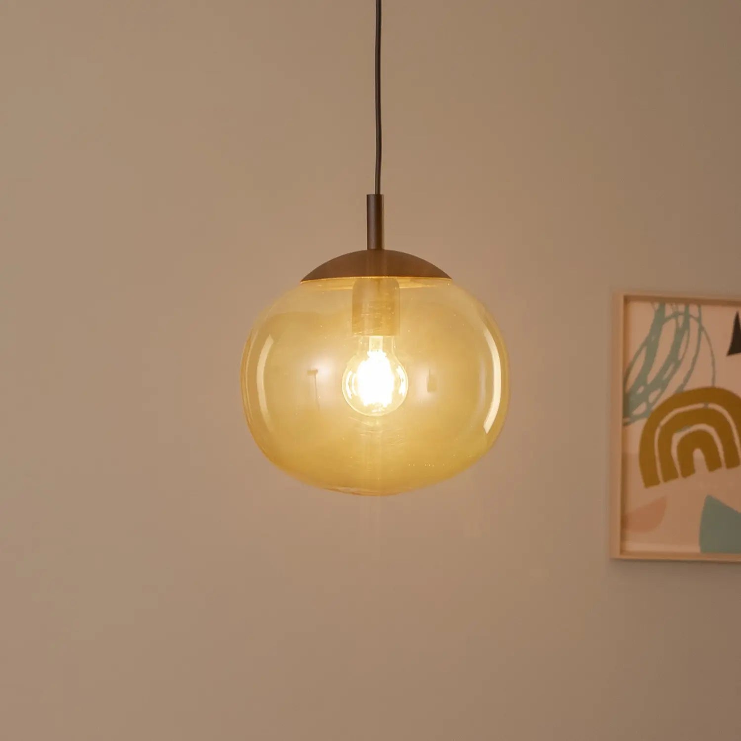B-Ware Tk Lighting Vibe Hängeleuchte Pendelleuchte Glas Braun Transparent Lampenschirm