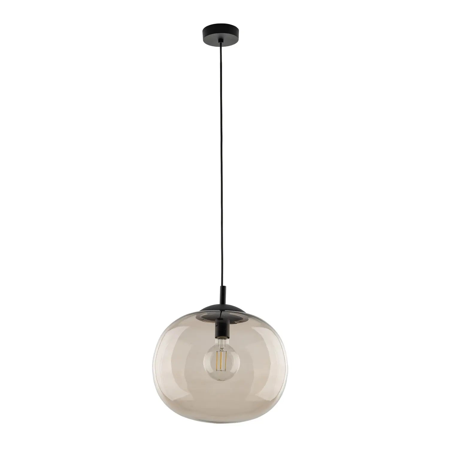 B-Ware Tk Lighting Hängeleuchte Pendelleuchte Vibe Glas Rauchfarben Schwarz Esszimmer