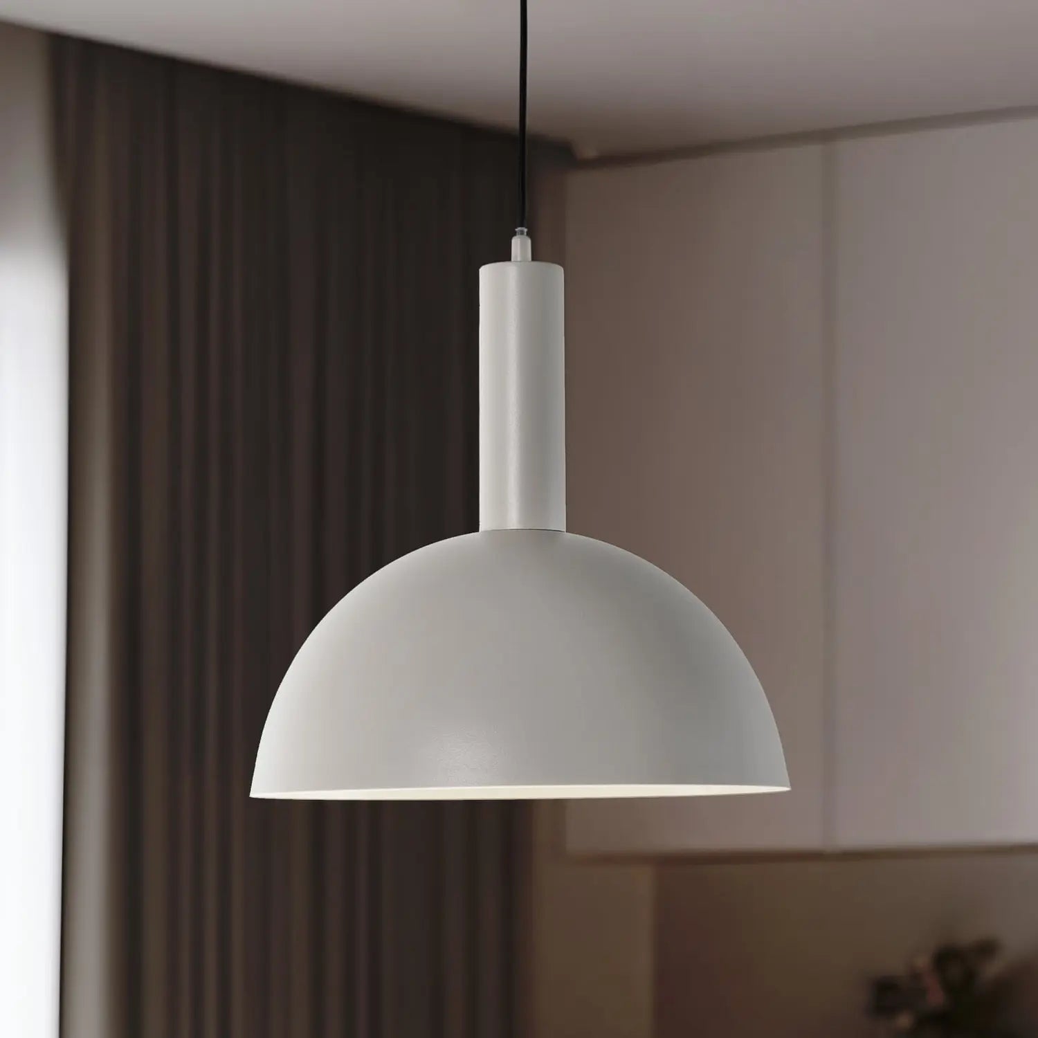 B-Ware Hängeleuchte Pendelleuchte Vitrum Cupola M Taupe Metall Lampe Dimmbar E27 Led