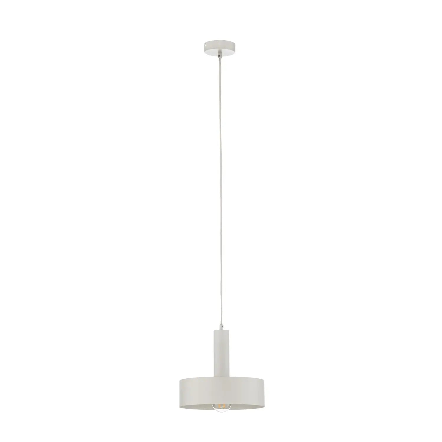 B-Ware Hängeleuchte Vitrum Pendelleuchte Lampe Rund Weiß Zylinder Stahl ø 27 Cm