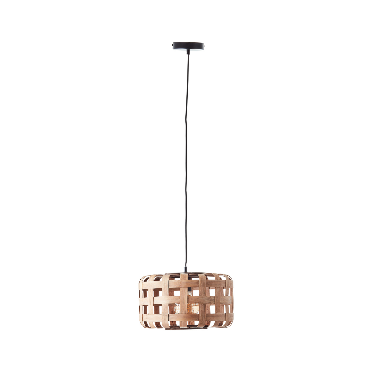 B-Ware Brilliant Hängeleuchte Woodline Bambusschirm Einflammig Deckenlampe Lampe Spot