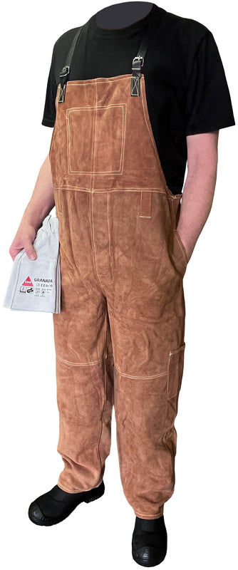 B-Ware Schweißerlatzhose Arbeitshose Hase Latzhose Bury Braun Größe M