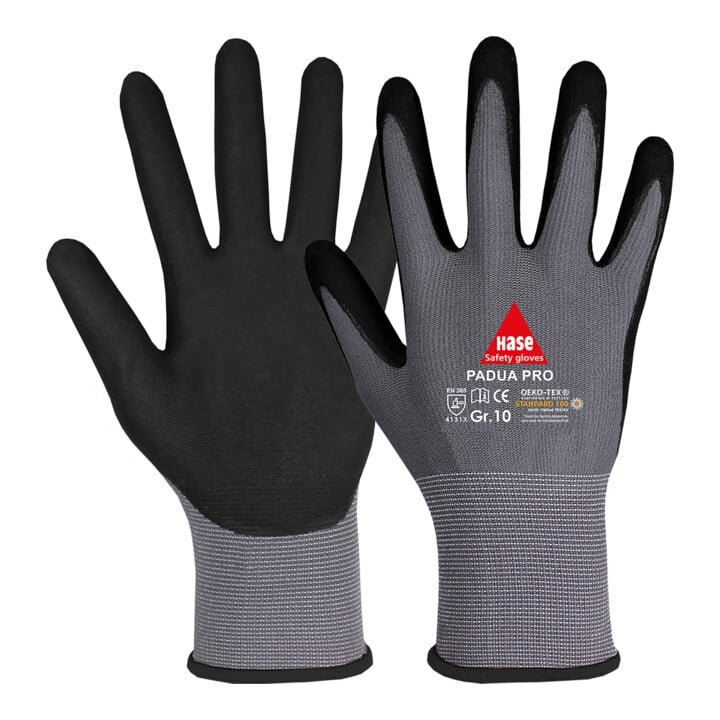 B-Ware Hase Sicherheitshandschuhe Montagehandschuhe Arbeitshandschuhe Polyester Größe 8