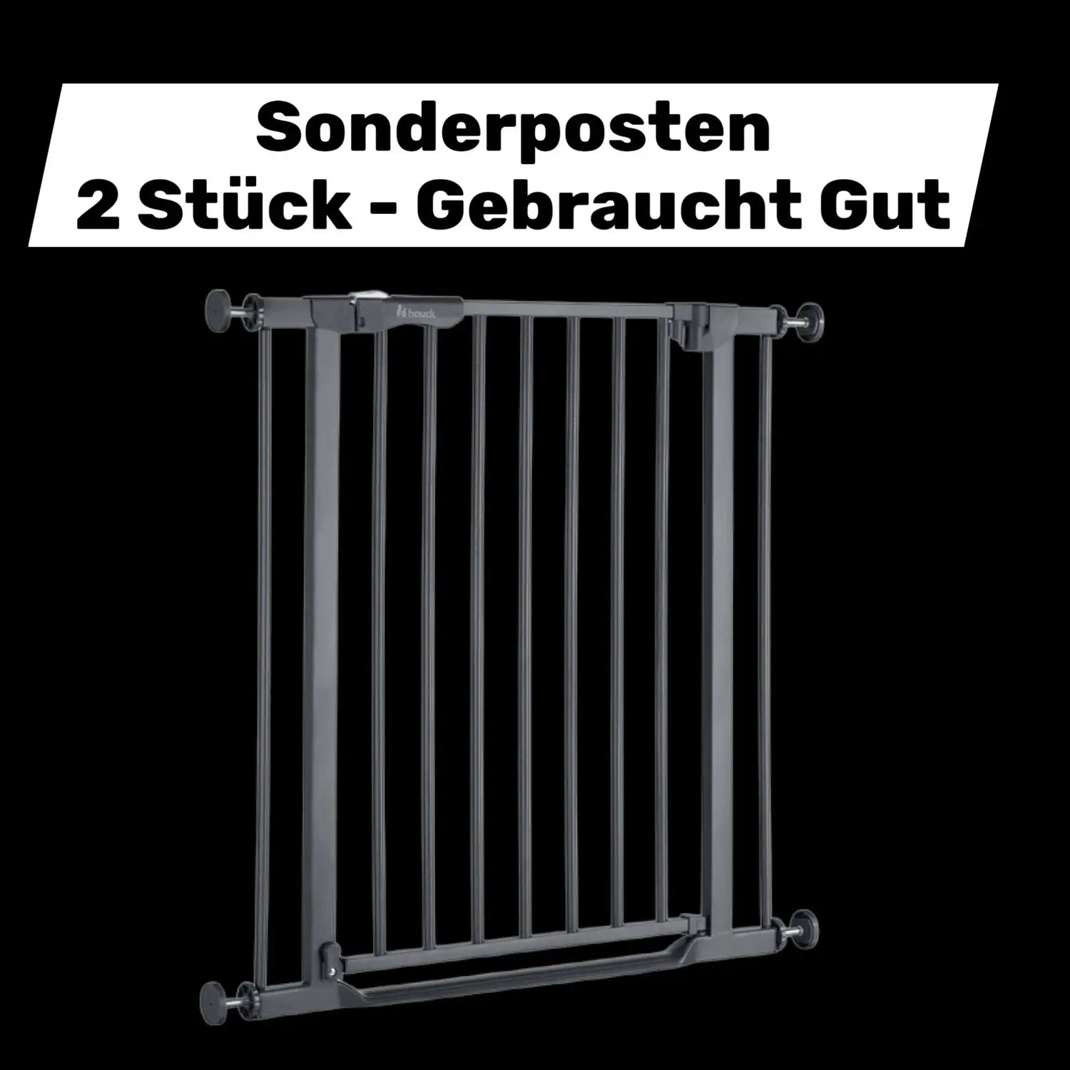 B-Ware Hauck Türschutzgitter Clear Step Treppenschutzgitter Autoclose 2 Grau 2 Stück