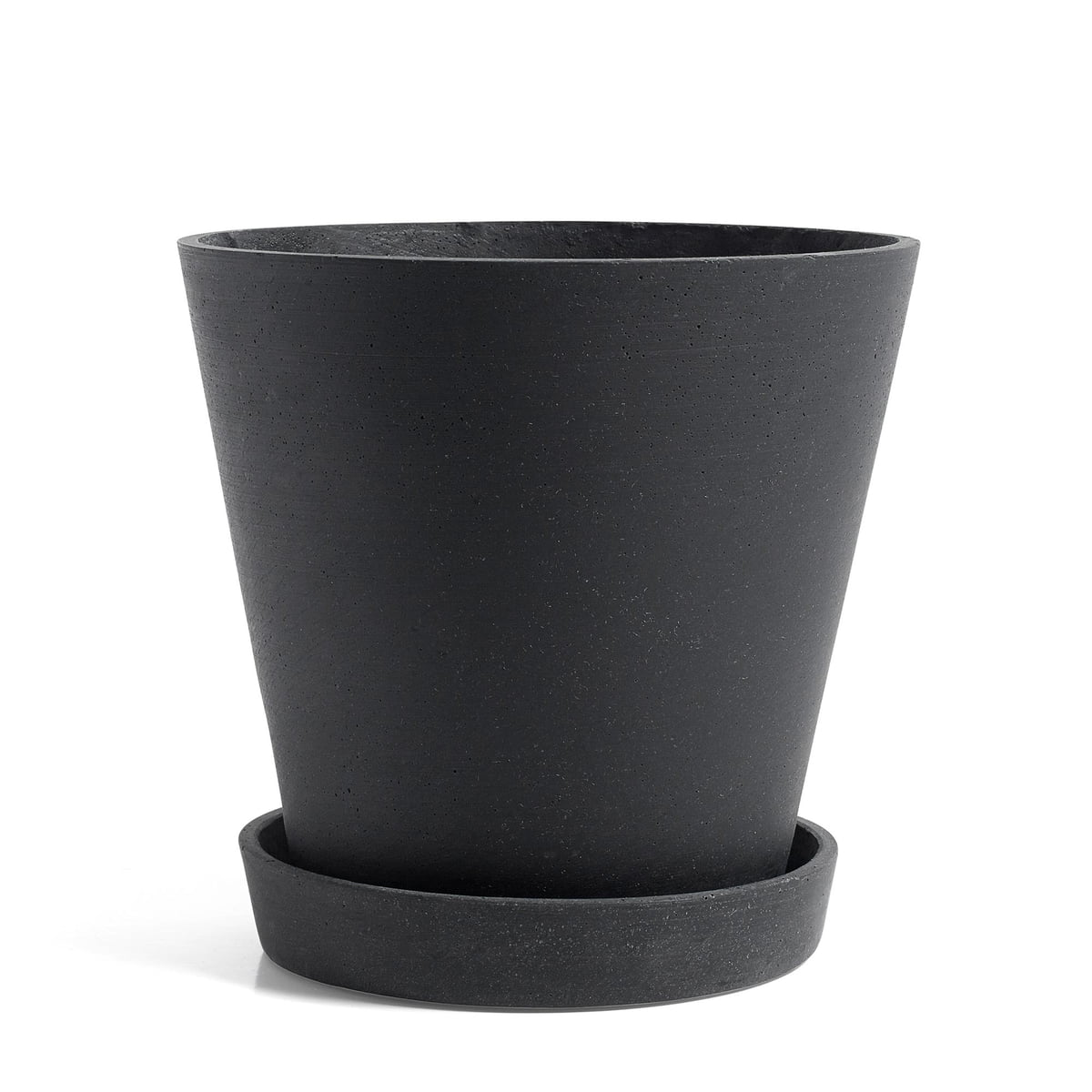 B-Ware Hay Blumentopf Pflanzgefäß Topf Schwarz Xl Untersetzer Gartentopf Polyresin
