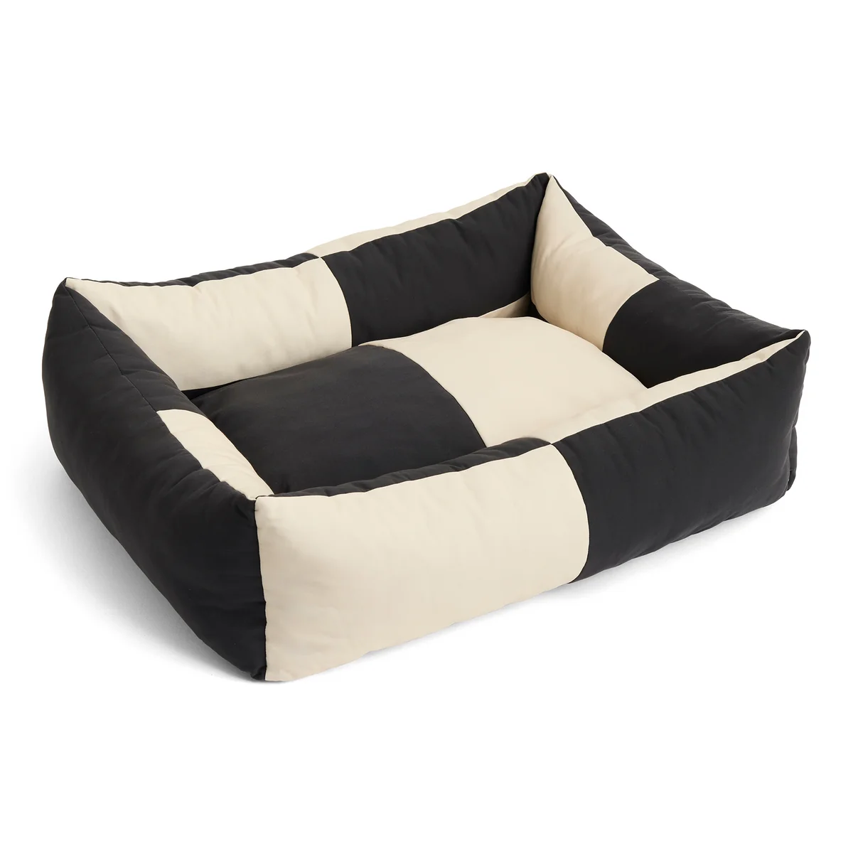 B-Ware Hay Hundebett L Schlafplatz Hundekissen Bett Schwarz Weiß Recyceltes Polyester
