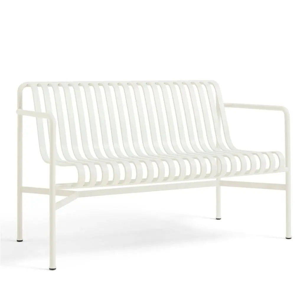 B-Ware Hay Bank Sitzbank Esszimmerbank Creme Armlehnen Palissade Outdoor Stahl