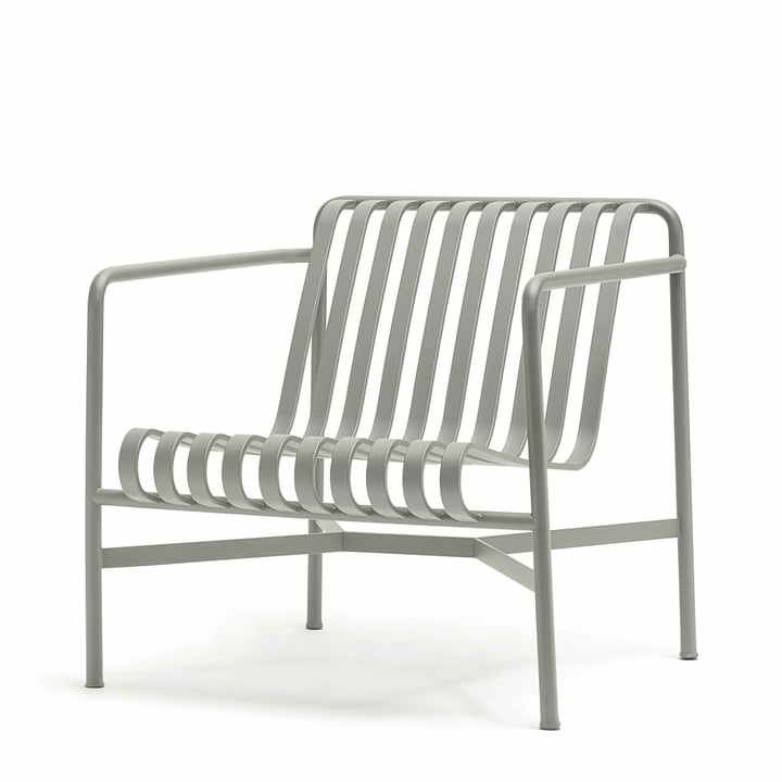 B-Ware Hay Stuhl Palissade Lounge Chair Gartenstuhl Balkonstuhl Terrasse Hellgrau Stahl