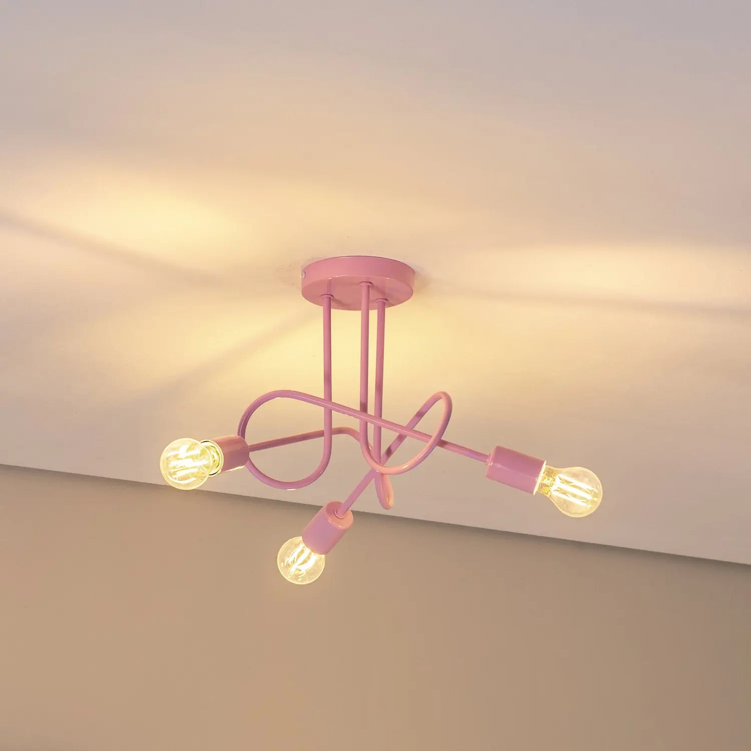 B-Ware Oxford Deckenleuchte Lampe Hellrosa ø 44 Cm Metall 3 Flammig
