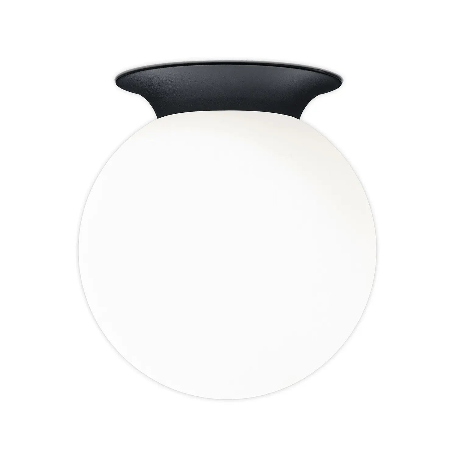B-Ware Hell Deckenleuchte Lampe Blob Kugelschirm Opalglas Schwarz ø 20 Cm E27