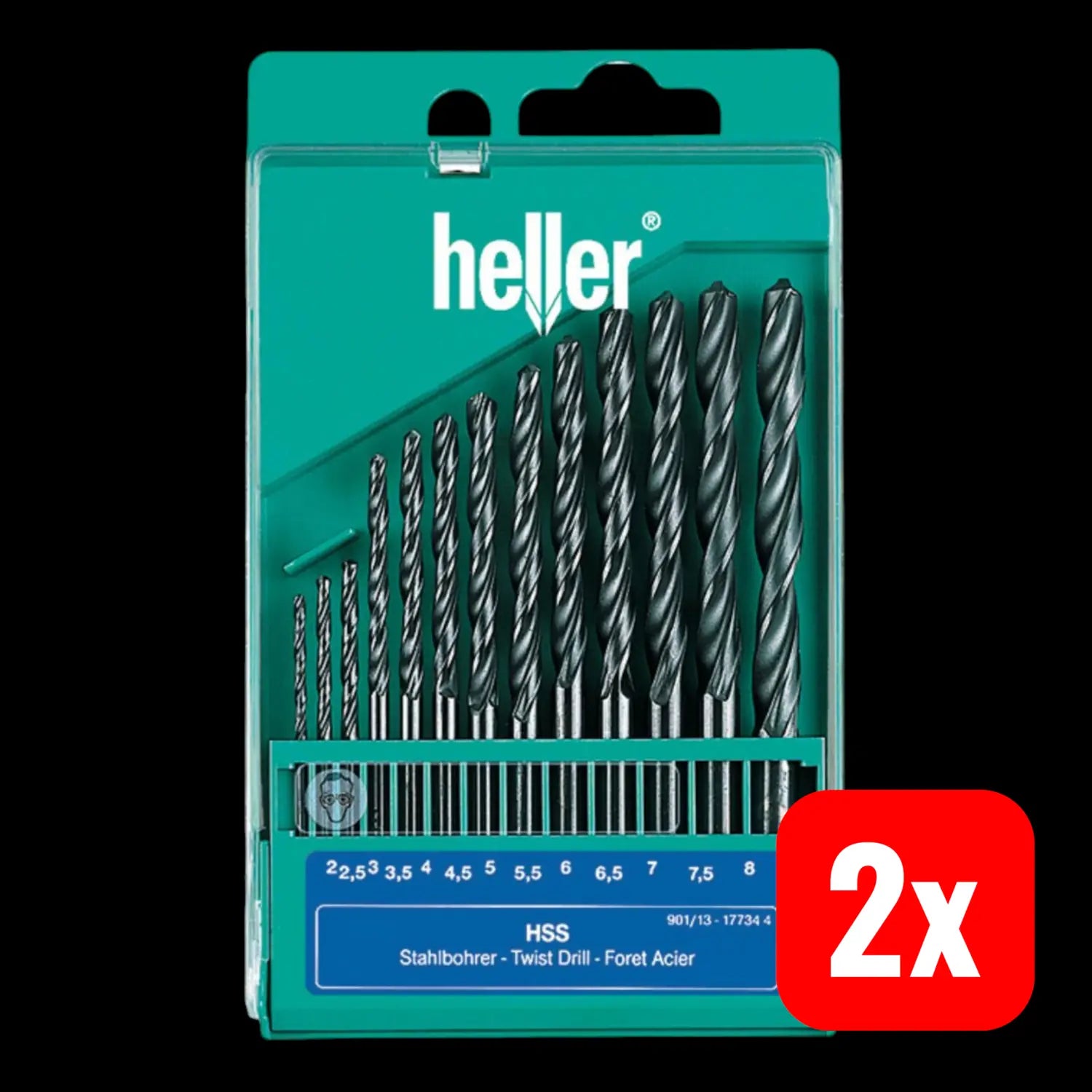B-Ware Heller Metallbohrer Bohraufsatz Metall Hss Rollgewalzt Zylinder 13 Tlg 2 Sets