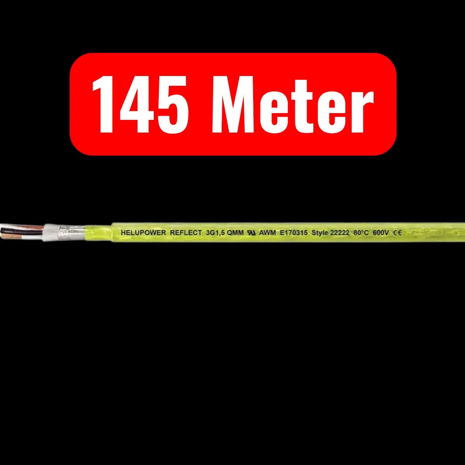 B-Ware Helukabel Helupower Reflect Anschlusskabel Kabel Gelb 5 G 2.5 145 Meter