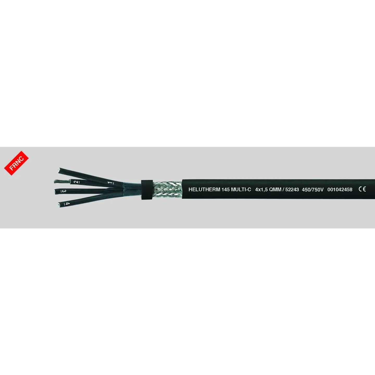 B-Ware Helukabel Helutherm 145 Multi C Hochtemperaturleitung 3 X 0.50 Mm² Schwarz