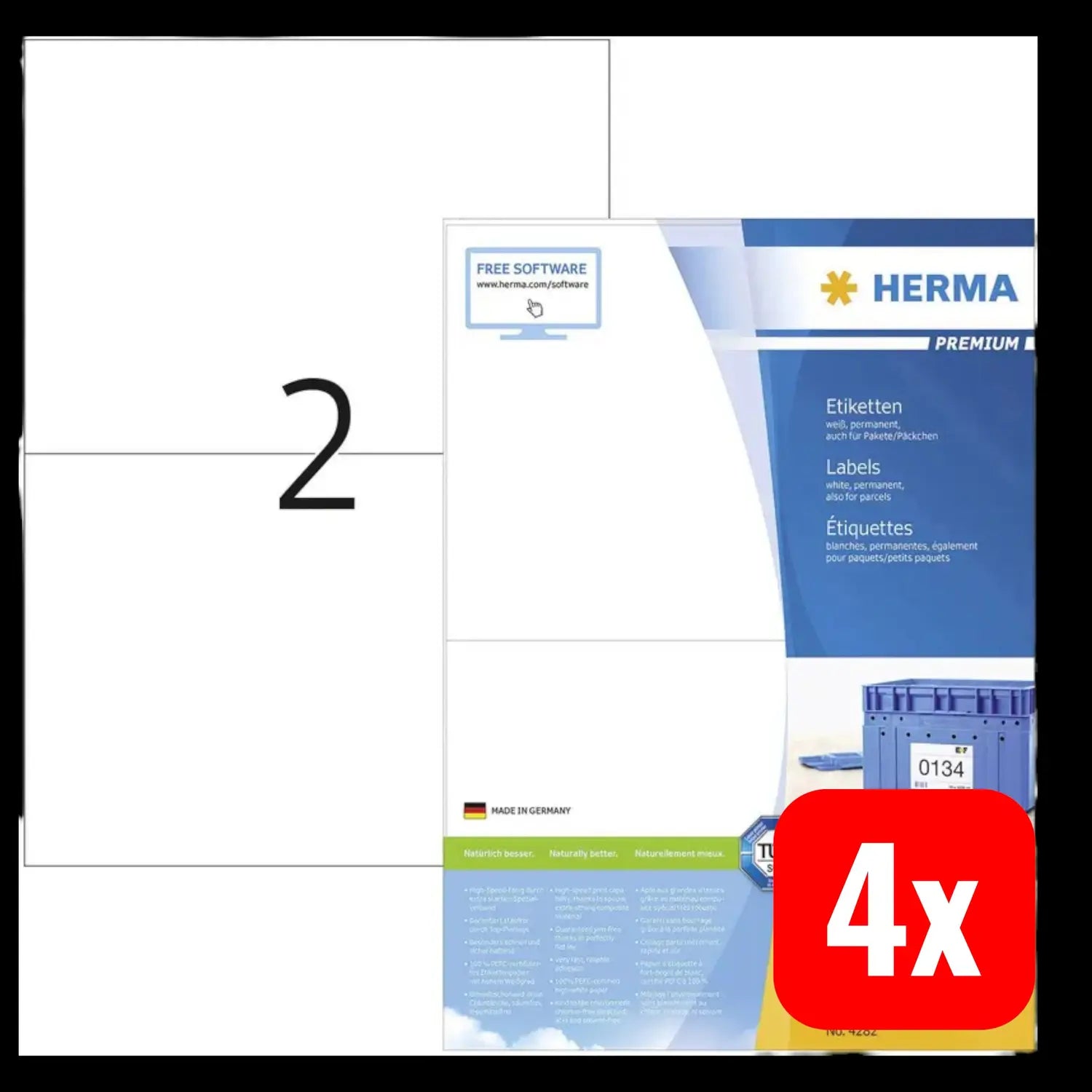 B-Ware Herma 4282 Universal Etiketten Aufkleber Etiketten Weiß 210 X 148 Mm 4 Stück