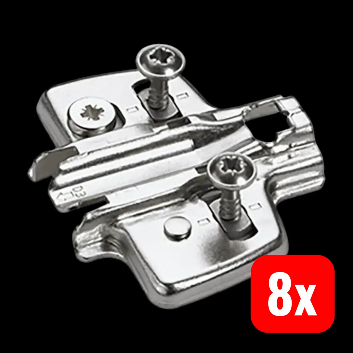 B-Ware Hettich Montageplatte Kreuzmontageplatte Stahl Nickel Sensys Intermat 8 Stück