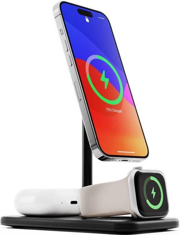 B-Ware Twelve South Hi Rise Ladestation Ladegerät Zubehör Mobiltelefone 3 Geräte Schwarz