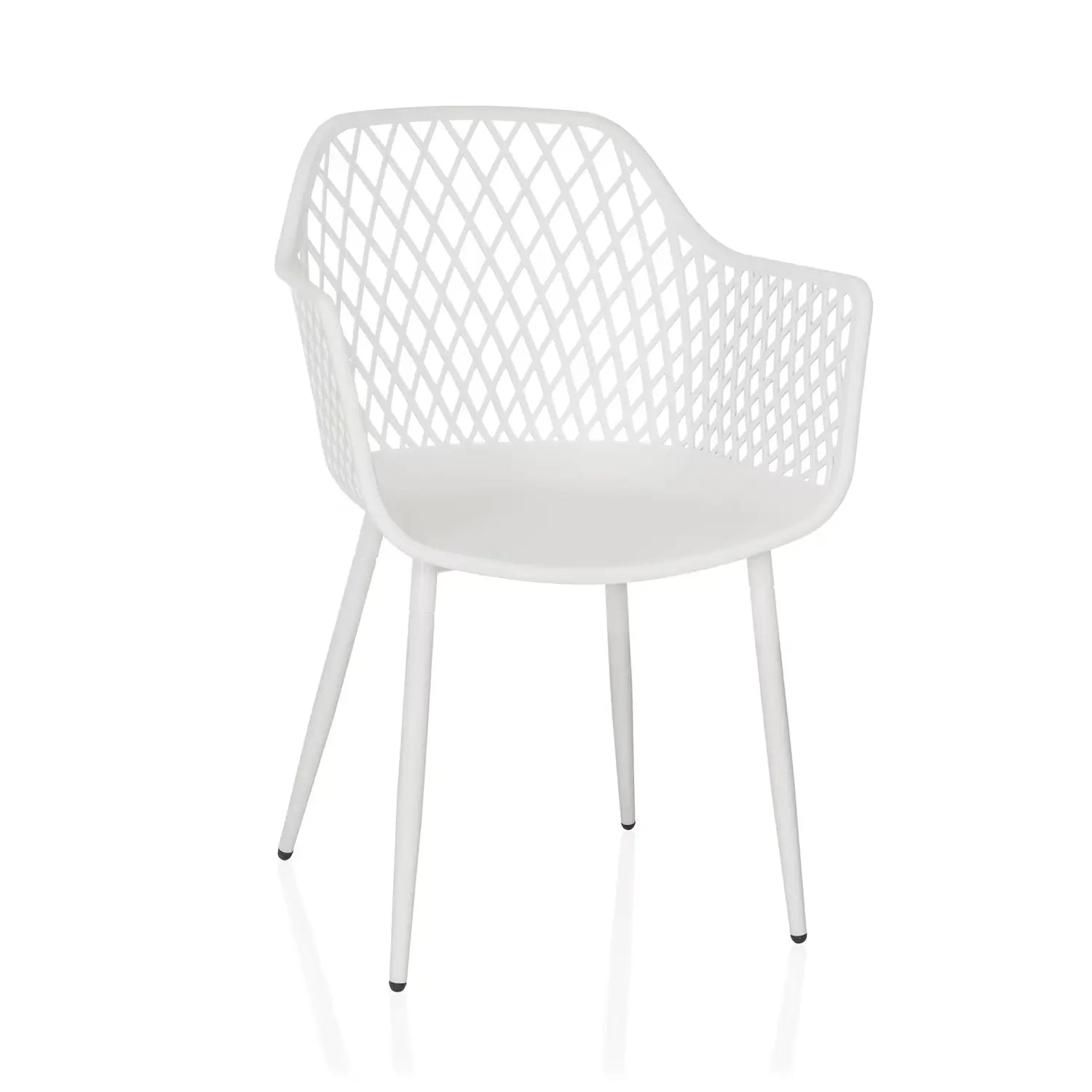 B-Ware Hjh Living Outdoorstuhl Gartenstuhl Stuhl Kunststoff Armlehnen Weiß Begio L