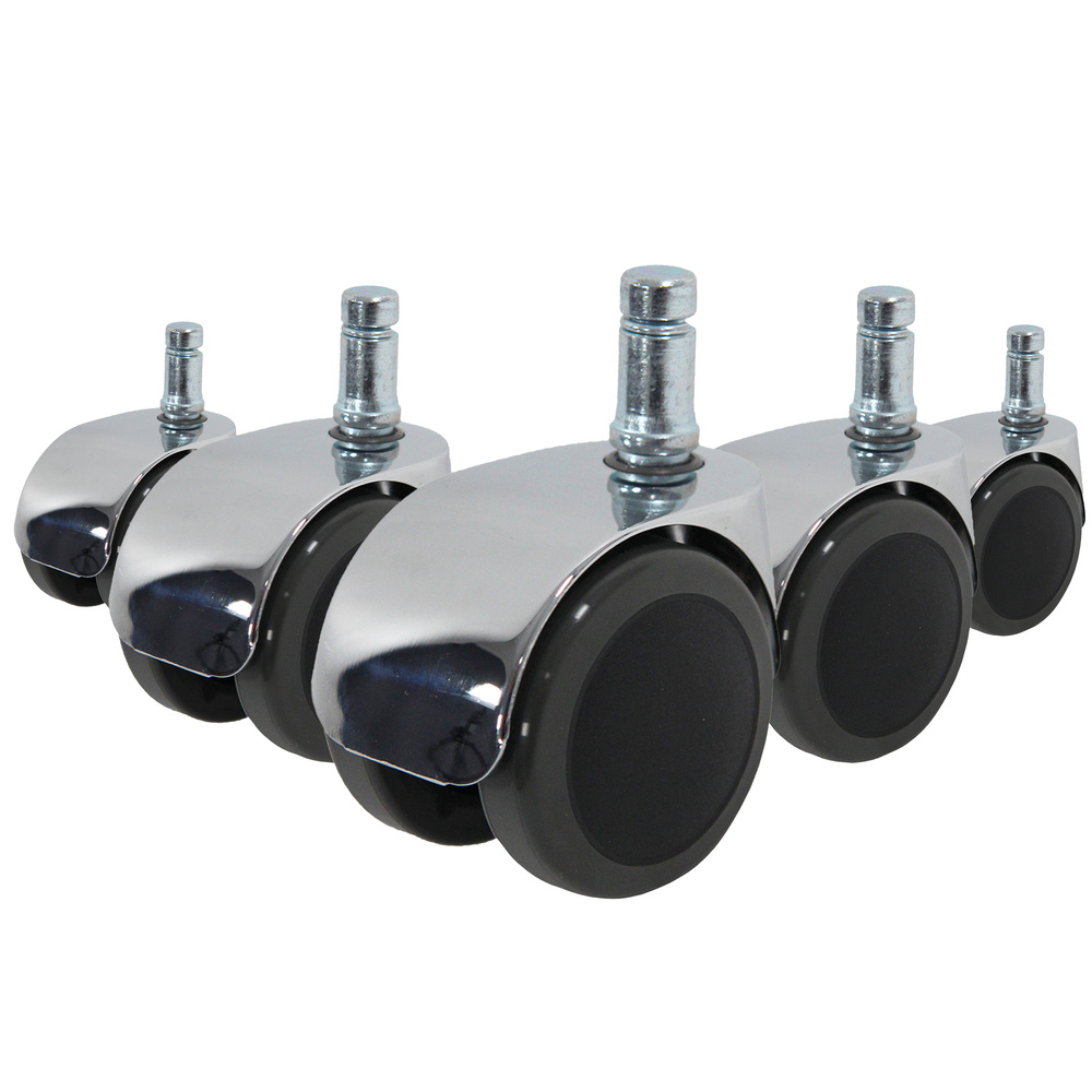 B-Ware Hjh Office Stuhlrollen Rollen Ersatzrollen Hartböden 11mm 50mm Schwarz 5er