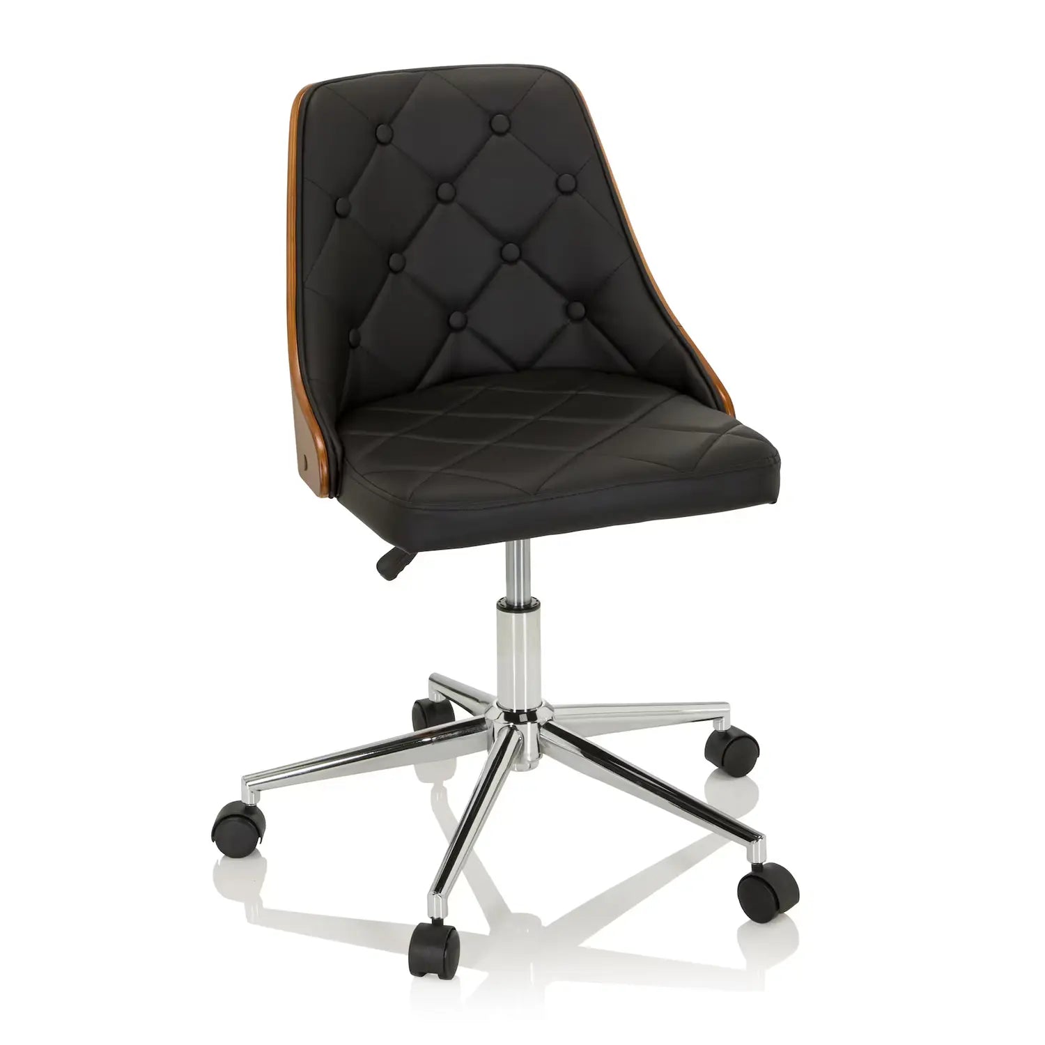 B-Ware Hjh Office Bürostuhl Drehstuhl Chefsessel Kunstleder Schwarz Home Office Retro