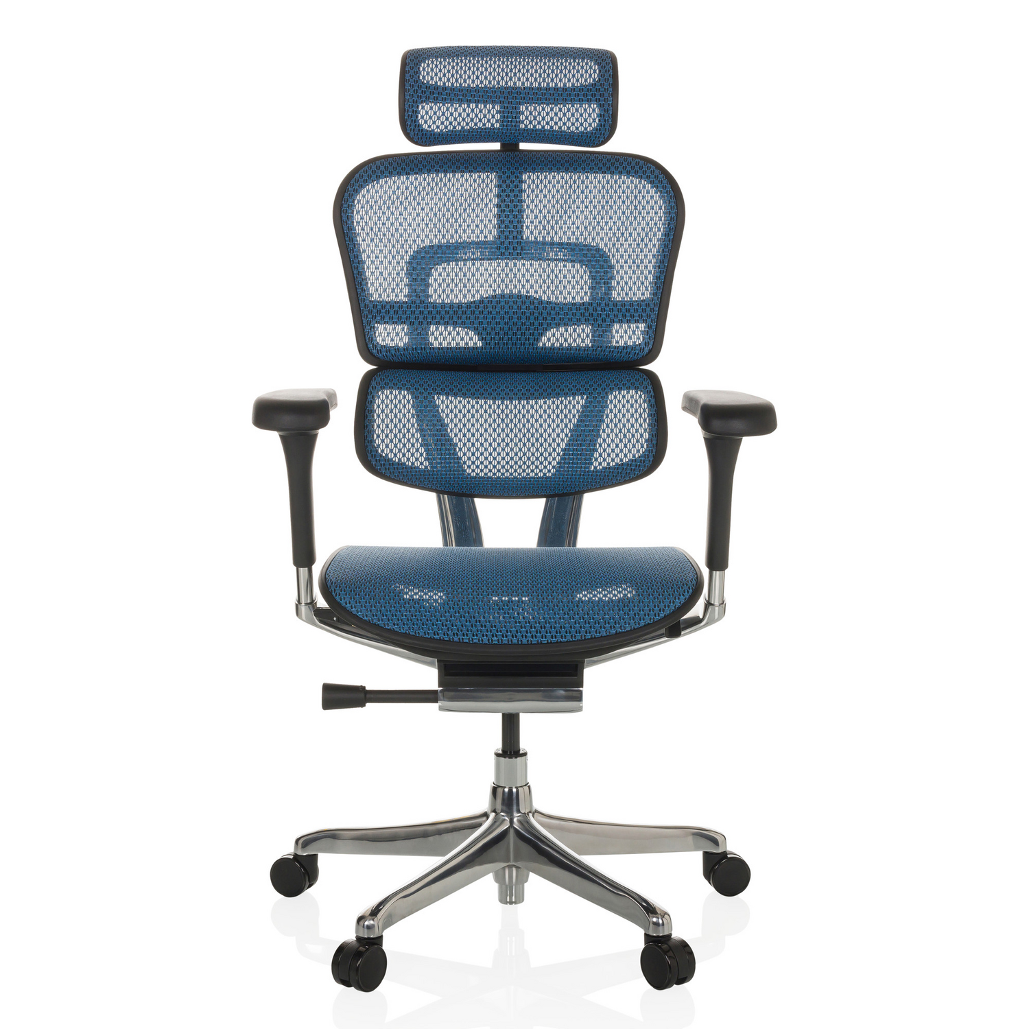 B-Ware Hjh Office Bürostuhl Chefsessel Ergohuman Netzstoff Blau Ergonomische Sitzfläche