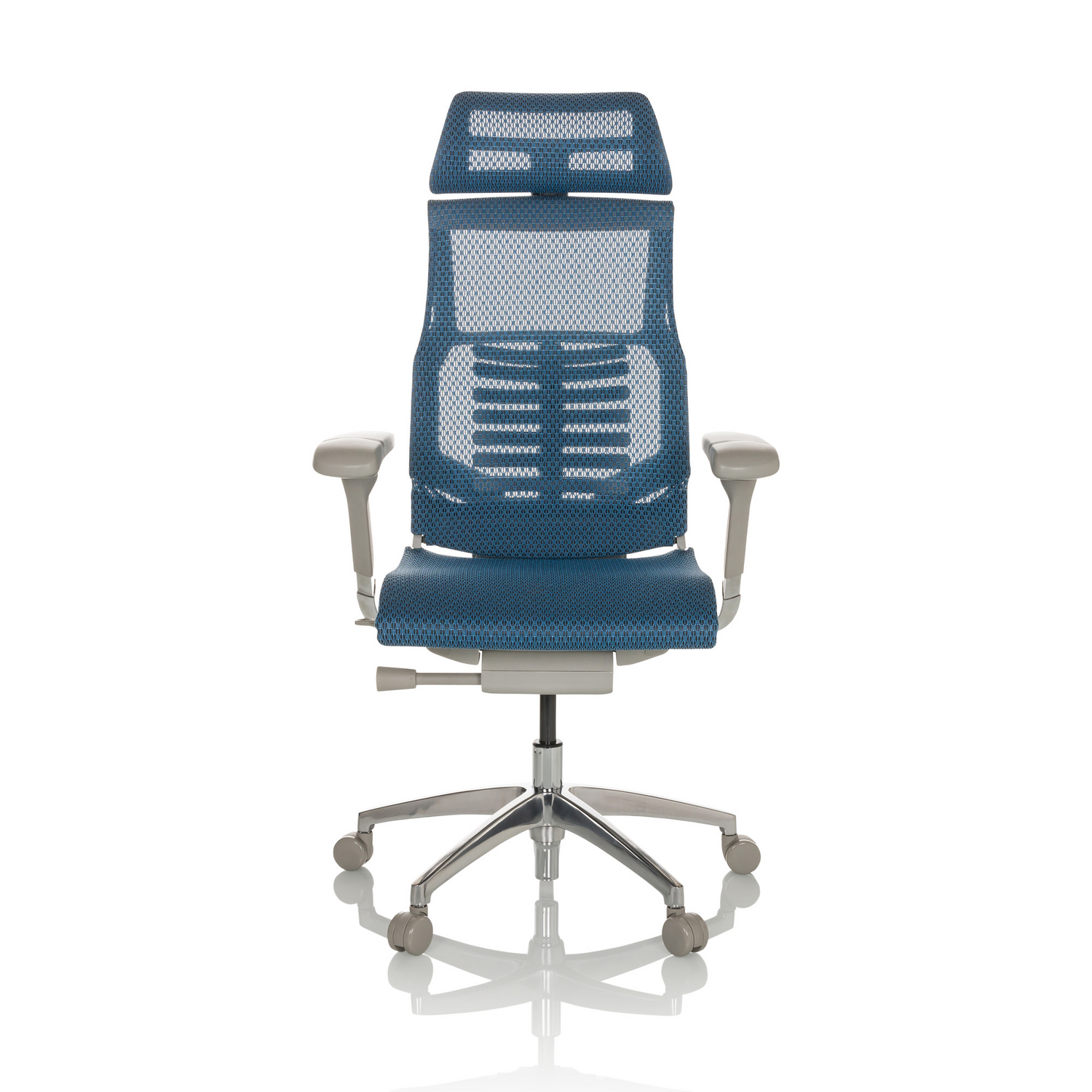 B-Ware Hjh Office Bürostuhl Chefsessel Drehstuhl Dynafit Ii G Netzstoff Blau Armlehne