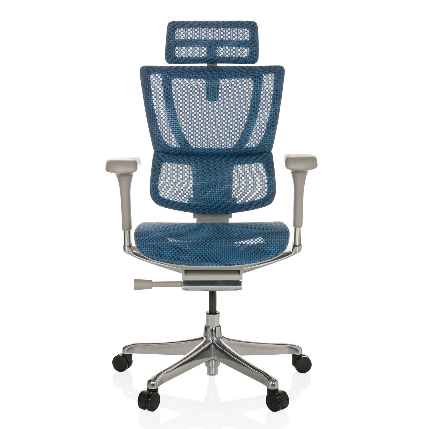 B-Ware Hjh Office Bürostuhl Chefsessel Drehstuhl Ergohuman Slim I G Netzstoff Blau679