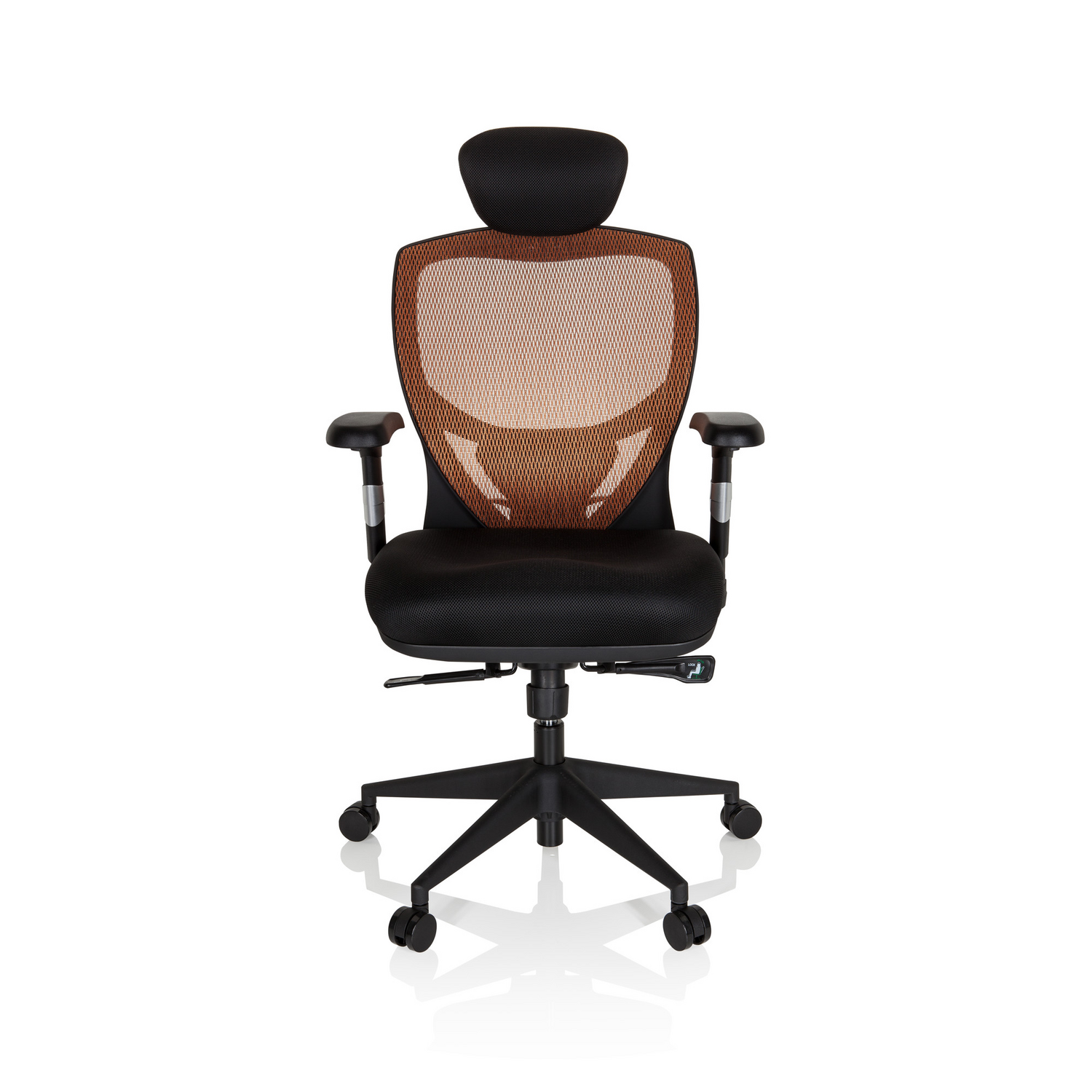 B-Ware Hjh Office Bürostuhl Chefsessel Stuhl Venus Base Netzstoff Orange Schwarz