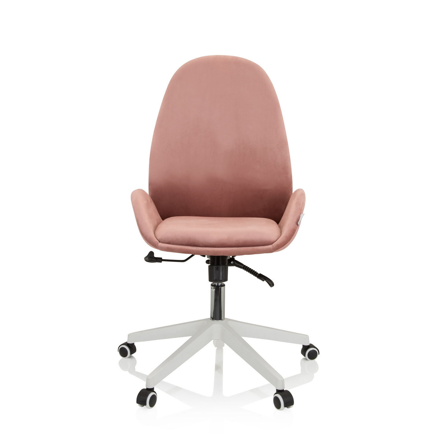 B-Ware Hjh Office Bürostuhl Drehstuhl Avea Samt Rosa Synchronmechanik Rückenlehne