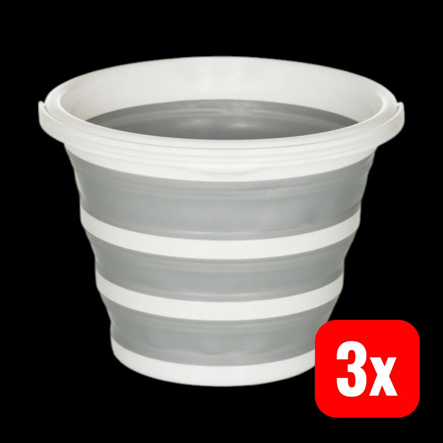 B-Ware Hjh Office Faltbarer Eimer Falteimer Clean Silr 10 L Kunststoff Grau Weiß 3 Stück