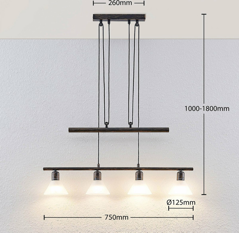 B-Ware Lindby Höhenverstellbare Pendelleuchte Delira Pendelleuchte Lampe Licht 4 Fl 285