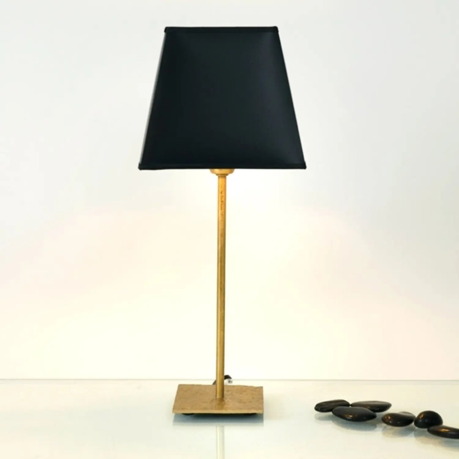 B-Ware Holländer Tischleuchte Lampe Mattia Schirm Leuchte Licht Schwarz Eckig