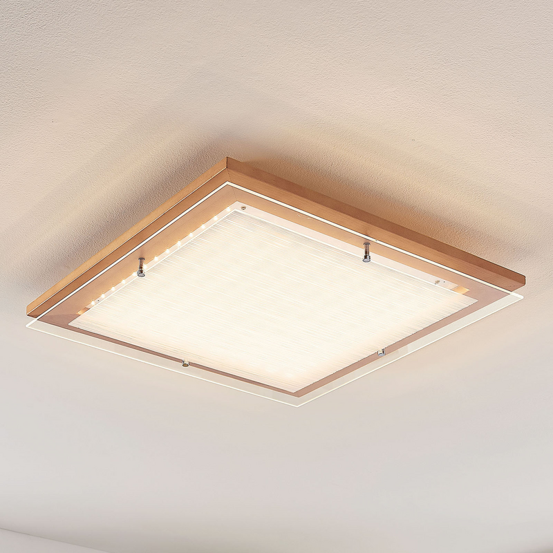 B-Ware Lampenwelt Holz Led Deckenlampe Cattleya 52 Cm Deckenlampe Lampe Leuchte 26 W