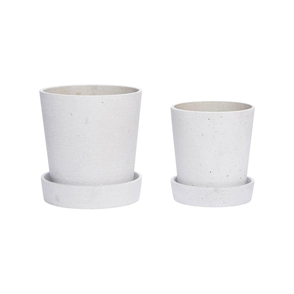 B-Ware Hübsch Interior Pflanztopf Untersetzer Klein Grau 2 Er Set Dekoration Blument336