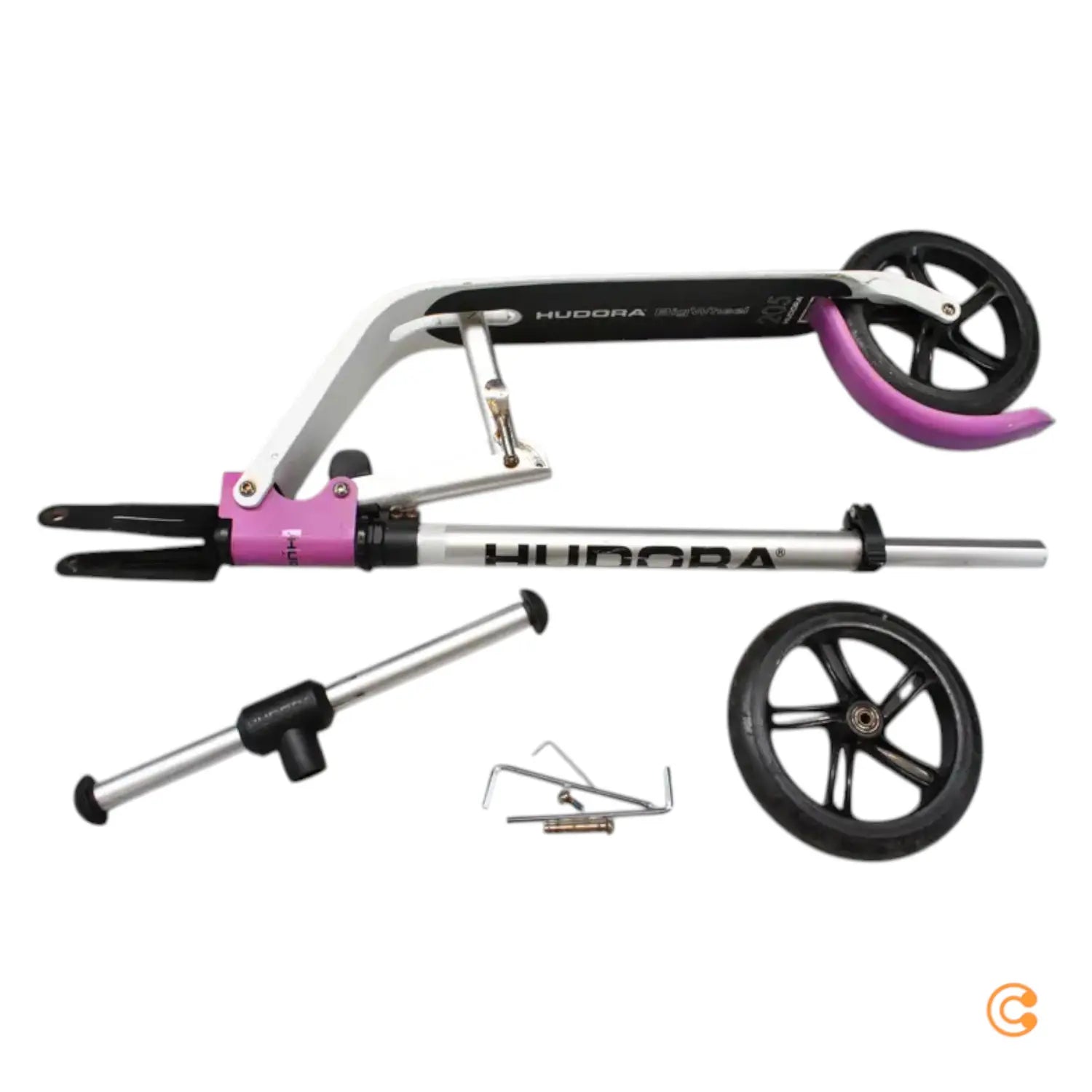 C-Ware Hudora Roller Scooter Tretroller Big Wheel Pure Aluminium Klapp Siehe Text/Foto